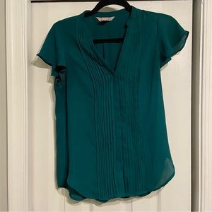 H&M Green Pleated Blouse